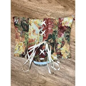 Scarlet Darkness Floral Tapestry Corset Top Women's Size 6 Renaissance Victorian